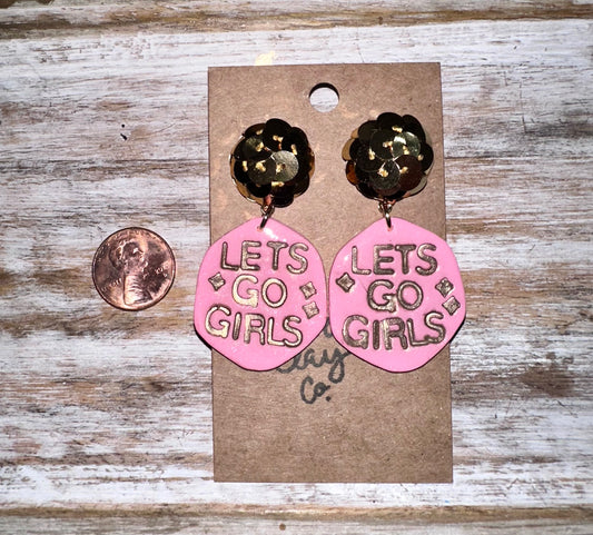 Let’s go girl clay earrings