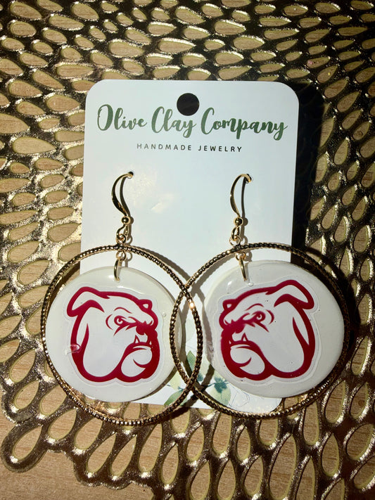 Large MSU clay Earrings