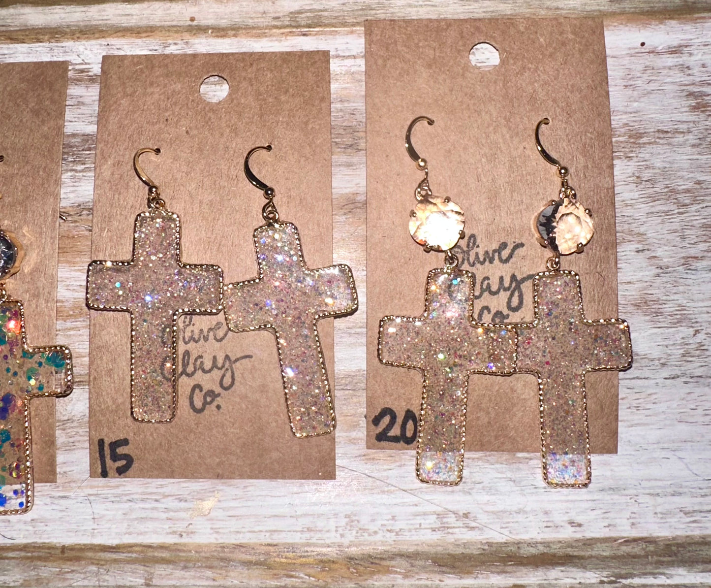 Cross resin earrings