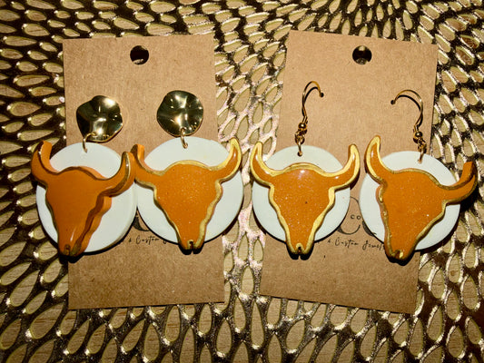 Large Texas Longhorns earrings