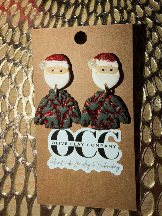 Christmas clay earrings