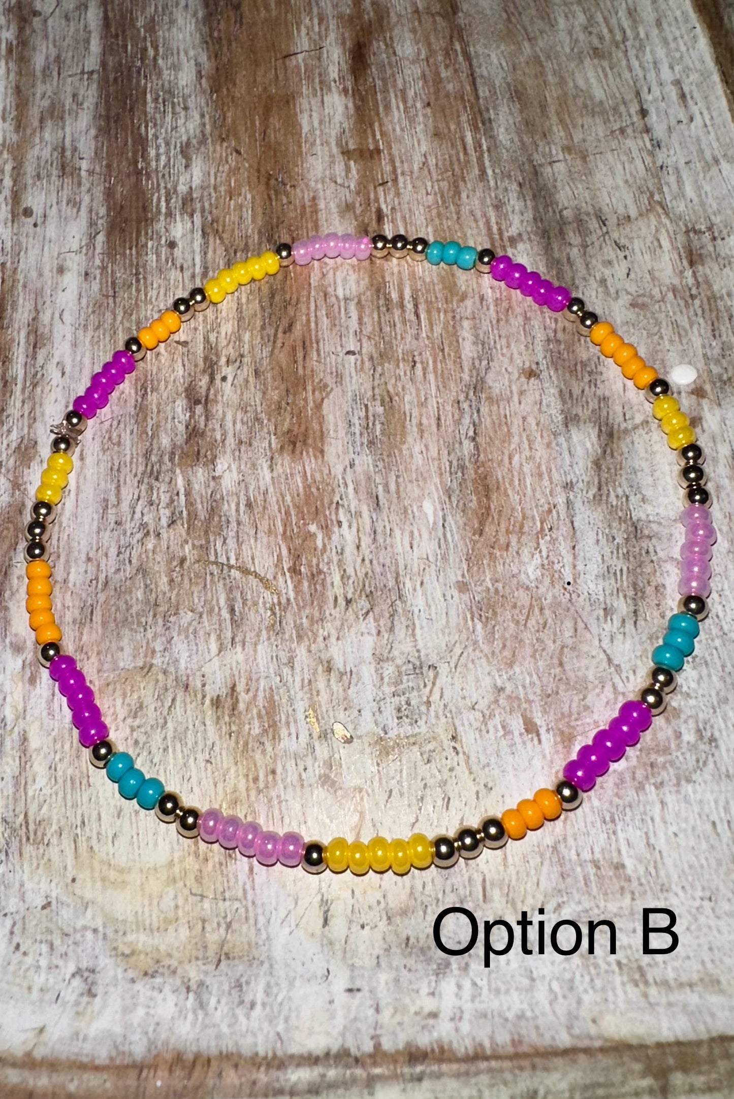 Colorful 14k Gold Filled stretchy anklet- non tarnish- 3mm beads