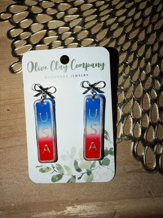 USA bar clay Earrings