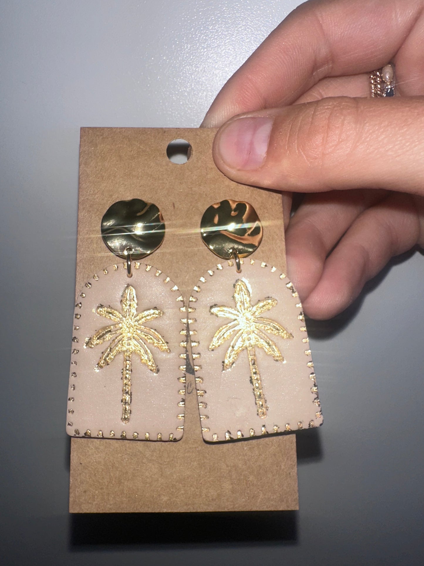 Palm tree clay earrings