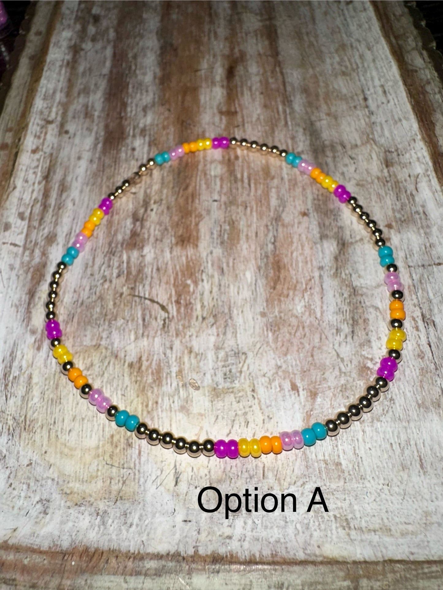 Colorful 14k Gold Filled stretchy anklet- non tarnish- 3mm beads