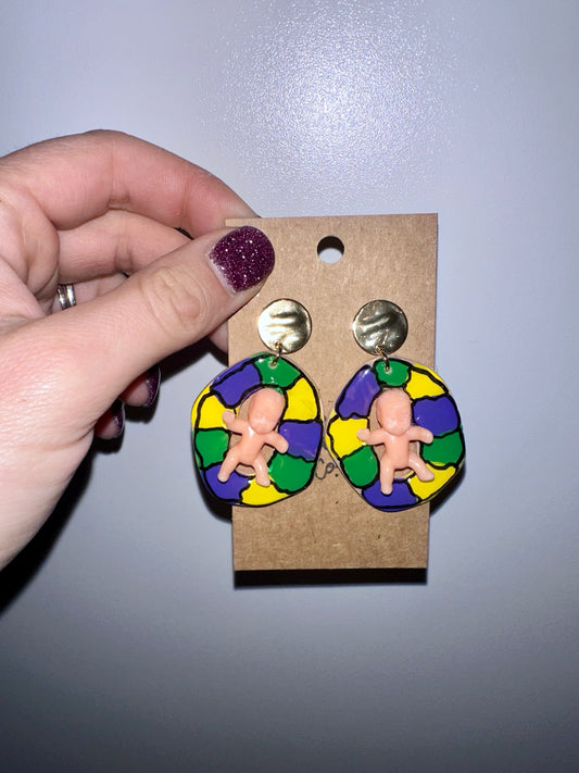 King cake earrings