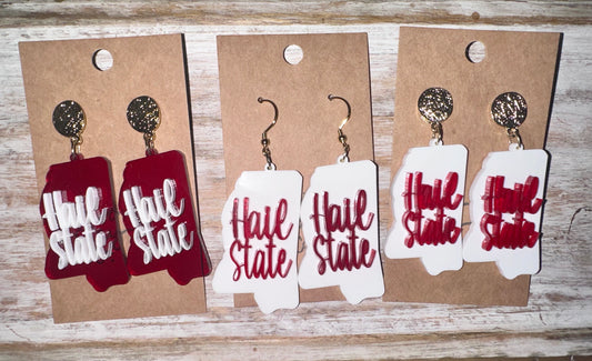 Hail state acrylic earrings