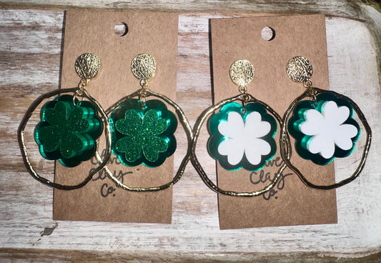 Clover hoop earrings