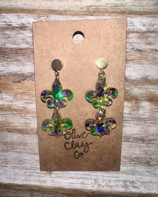 Mardi Gras earrings