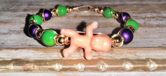 Mardi Gras wire bracelet