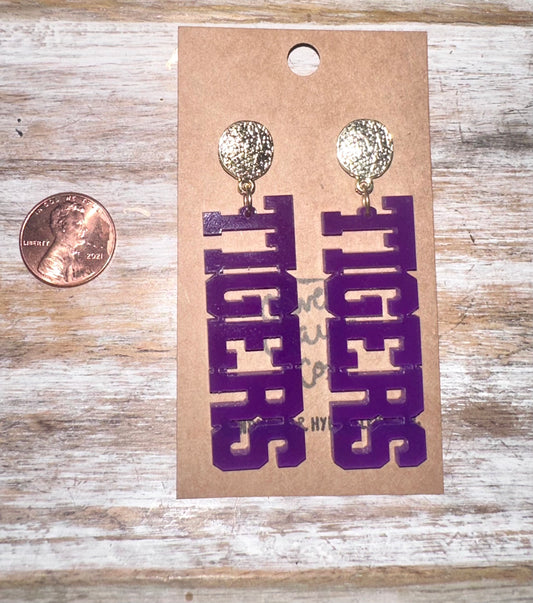 LSU Tigers acrylic earrings