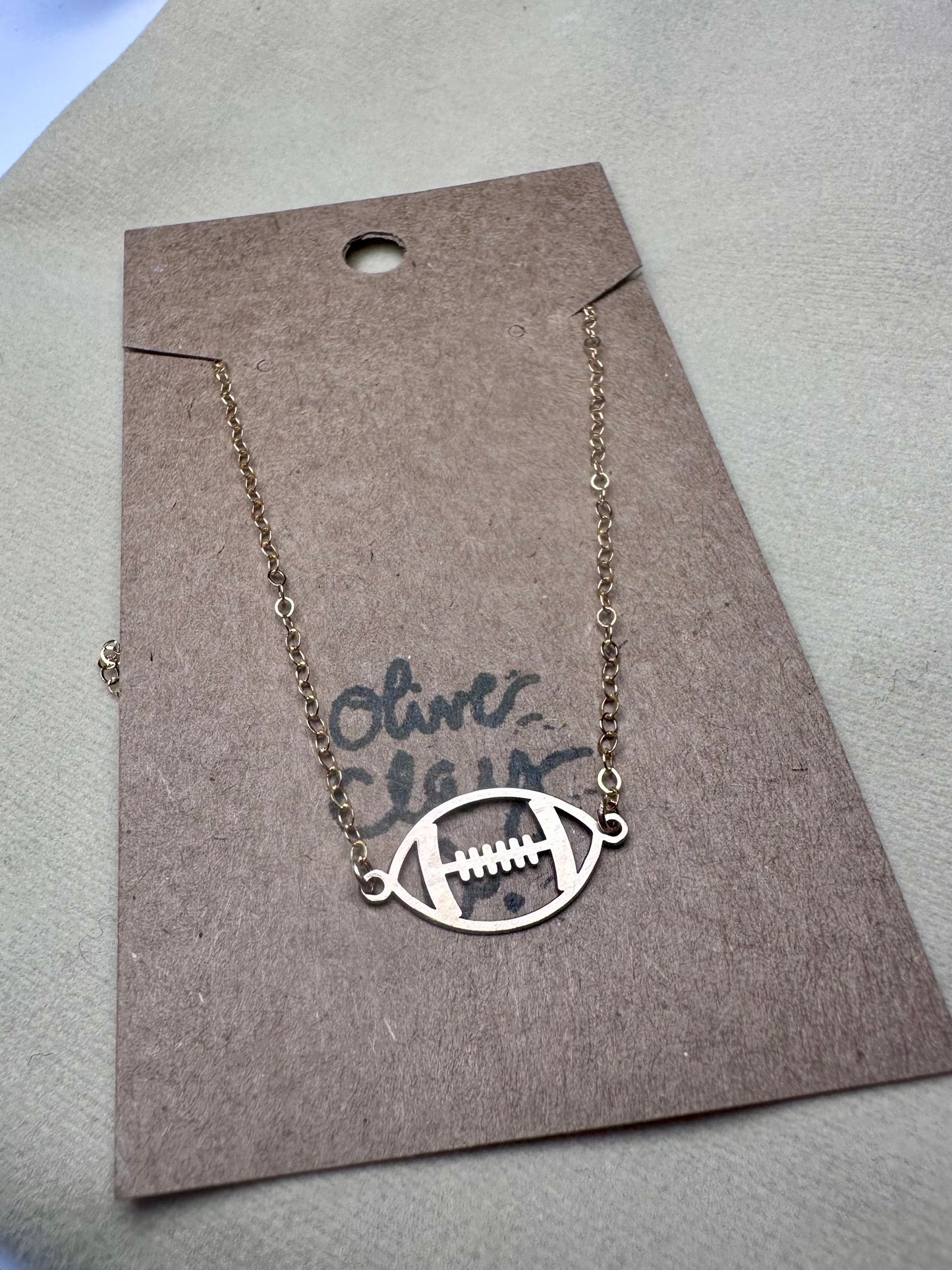 14k Gold Filled Football necklace 16inch