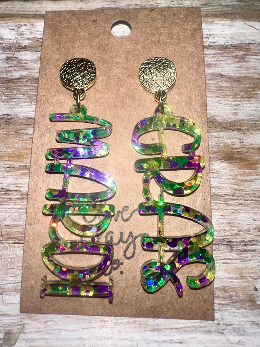 Mardi Gras earrings