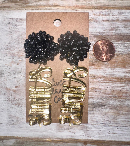 Saints beaded earrings