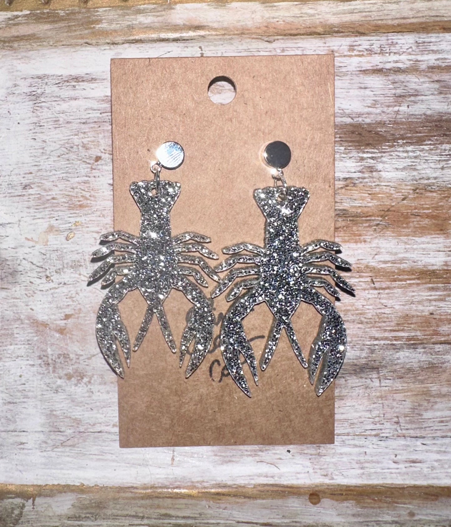 Silver Crawfish earrings