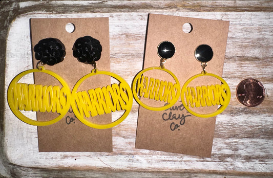 Warriors Acrylic Earrings