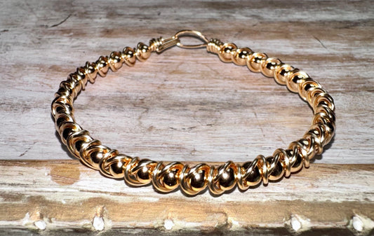 4mm Gold beaded wire bracelet