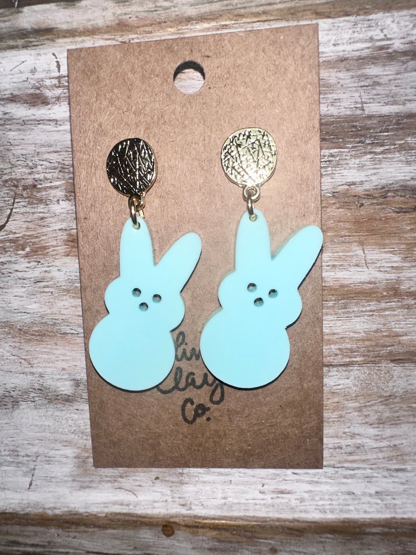 Medium peep Pom earrings