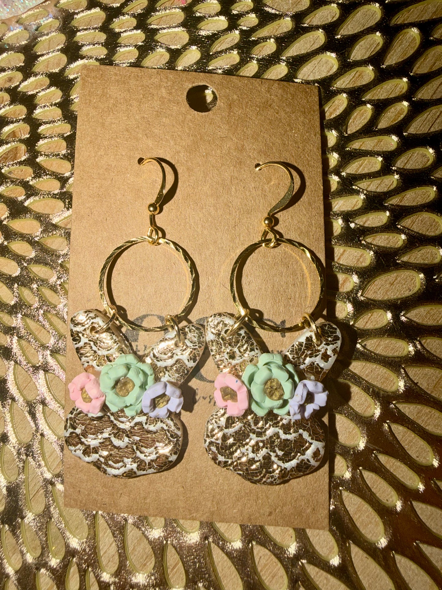 Floral bunny hoops