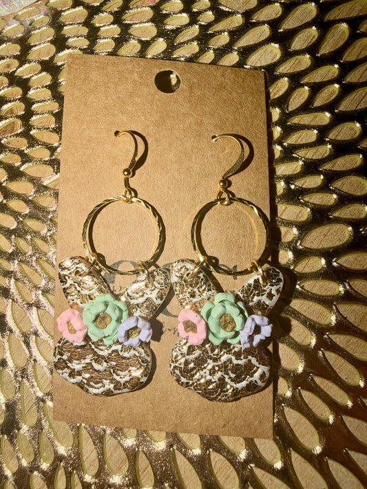 Floral bunny hoops