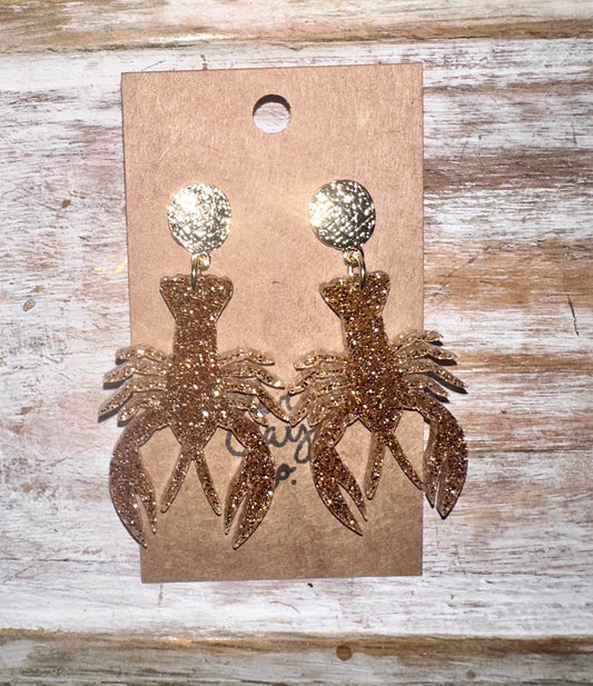 Bronze Crawfish earrings