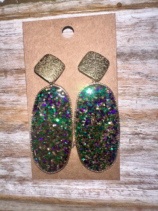 Long glitter hoops