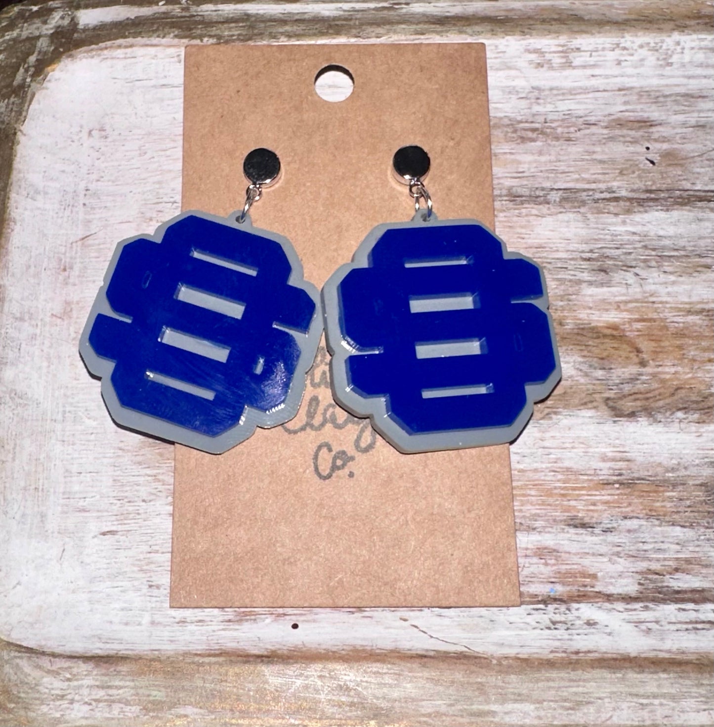 OS logo acrylic earrings