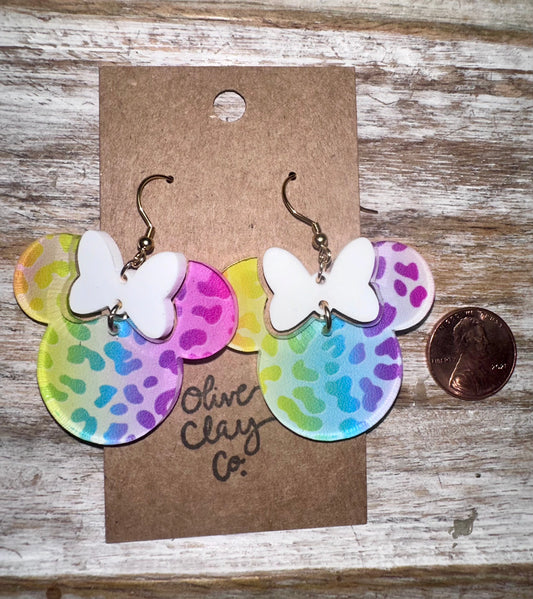 Mouse acrylic earrings