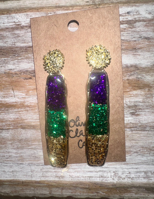 Mardi Gras earrings