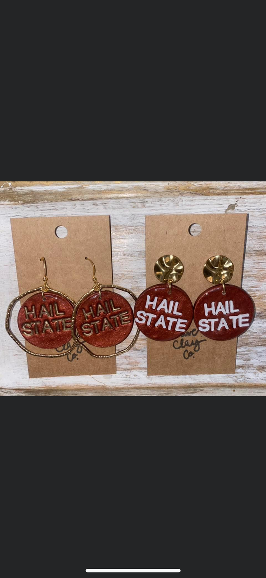 Hail State Clay Earrings