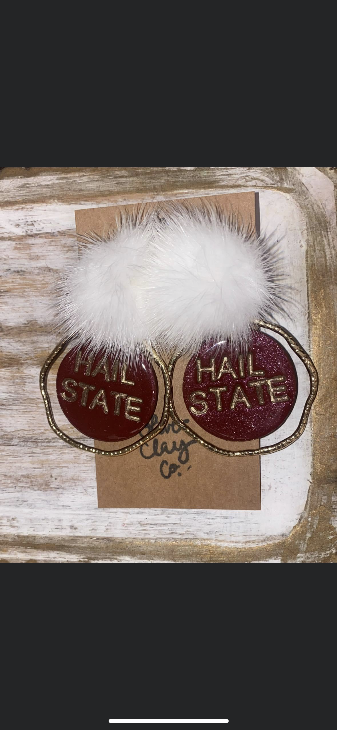 Hail State Pom Earrings