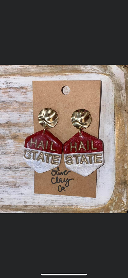 Hexagon Hail State Earrings