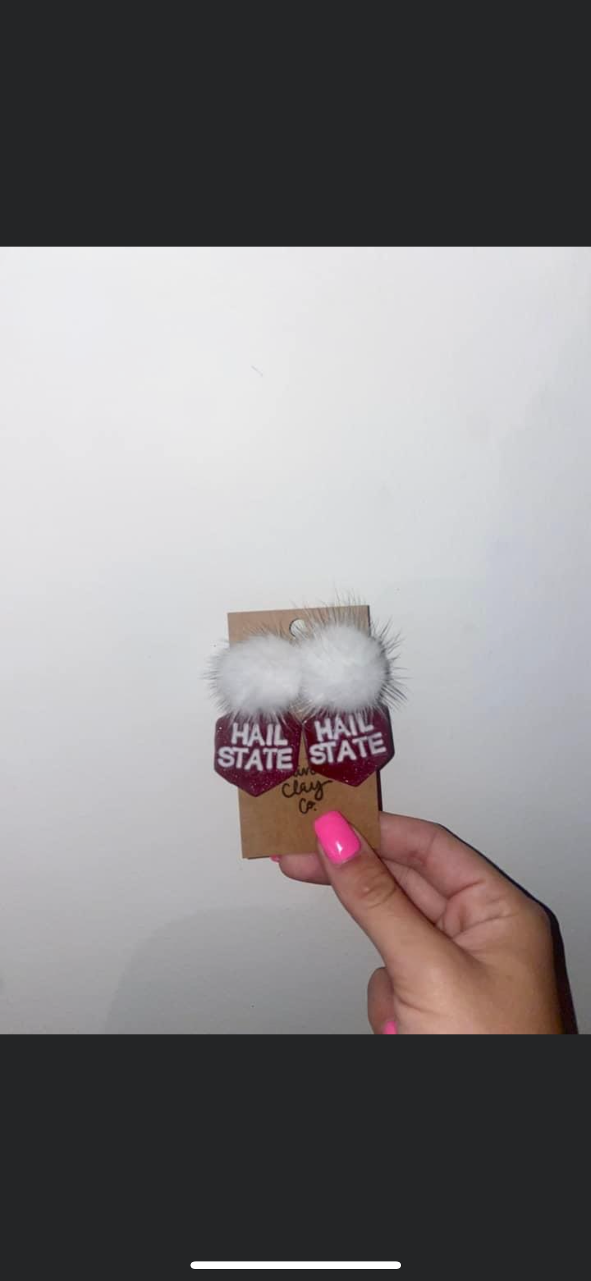 Hail State Pom Earrings