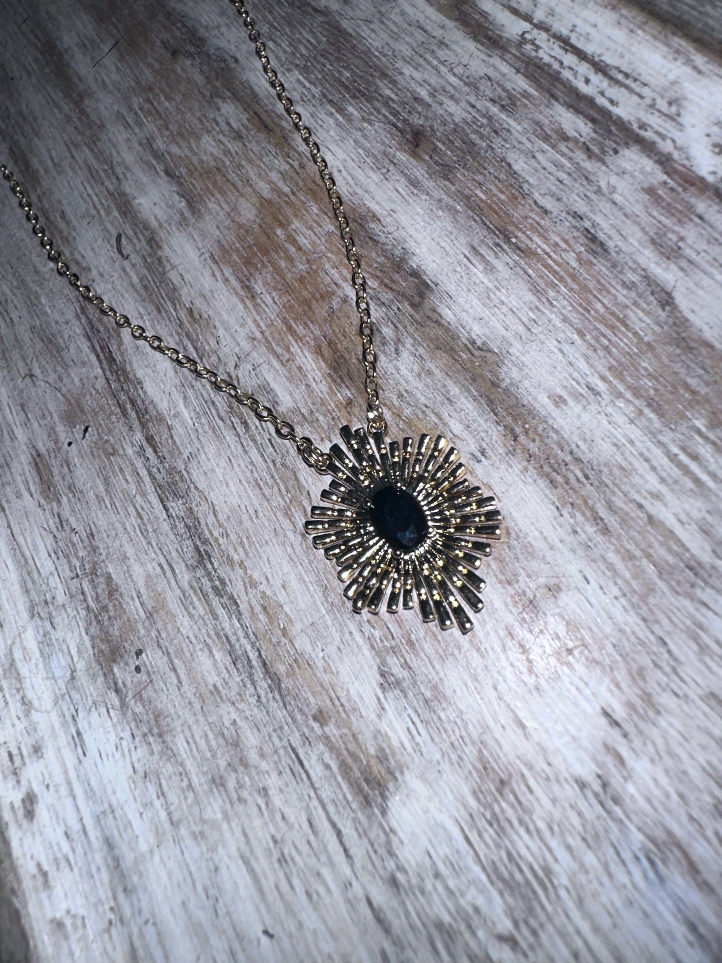 18k gold plated Crystal Sunburst Necklace