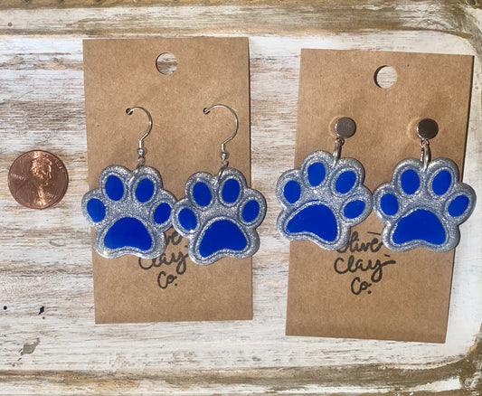 OS Glitter Clay Paw Earrings