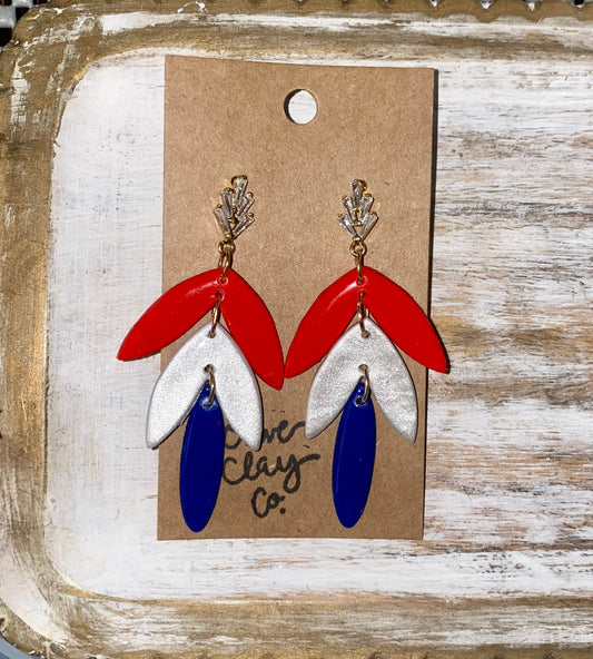 Patriotic Clay Earrings