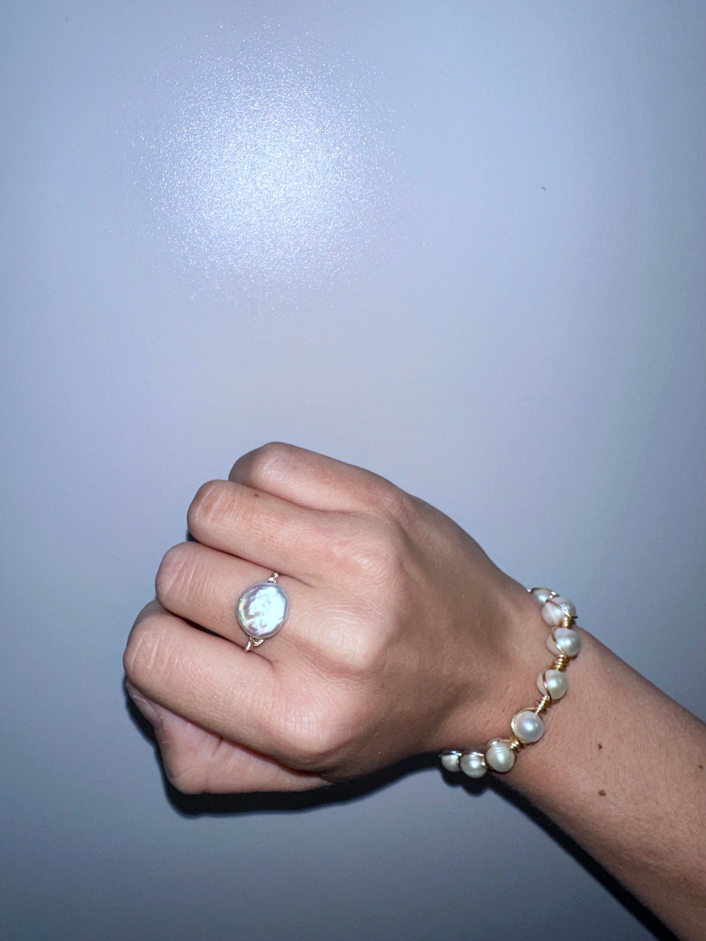 14k GF Coin Freshwater Pearl Ring