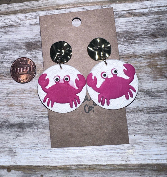 Crab Clay Earrings