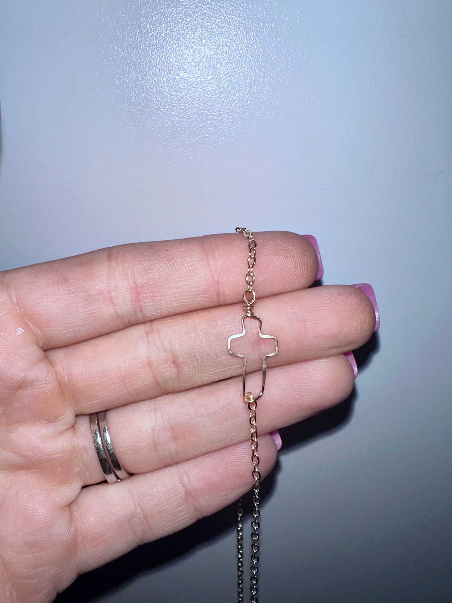 14k GF Dainty Cross Necklace