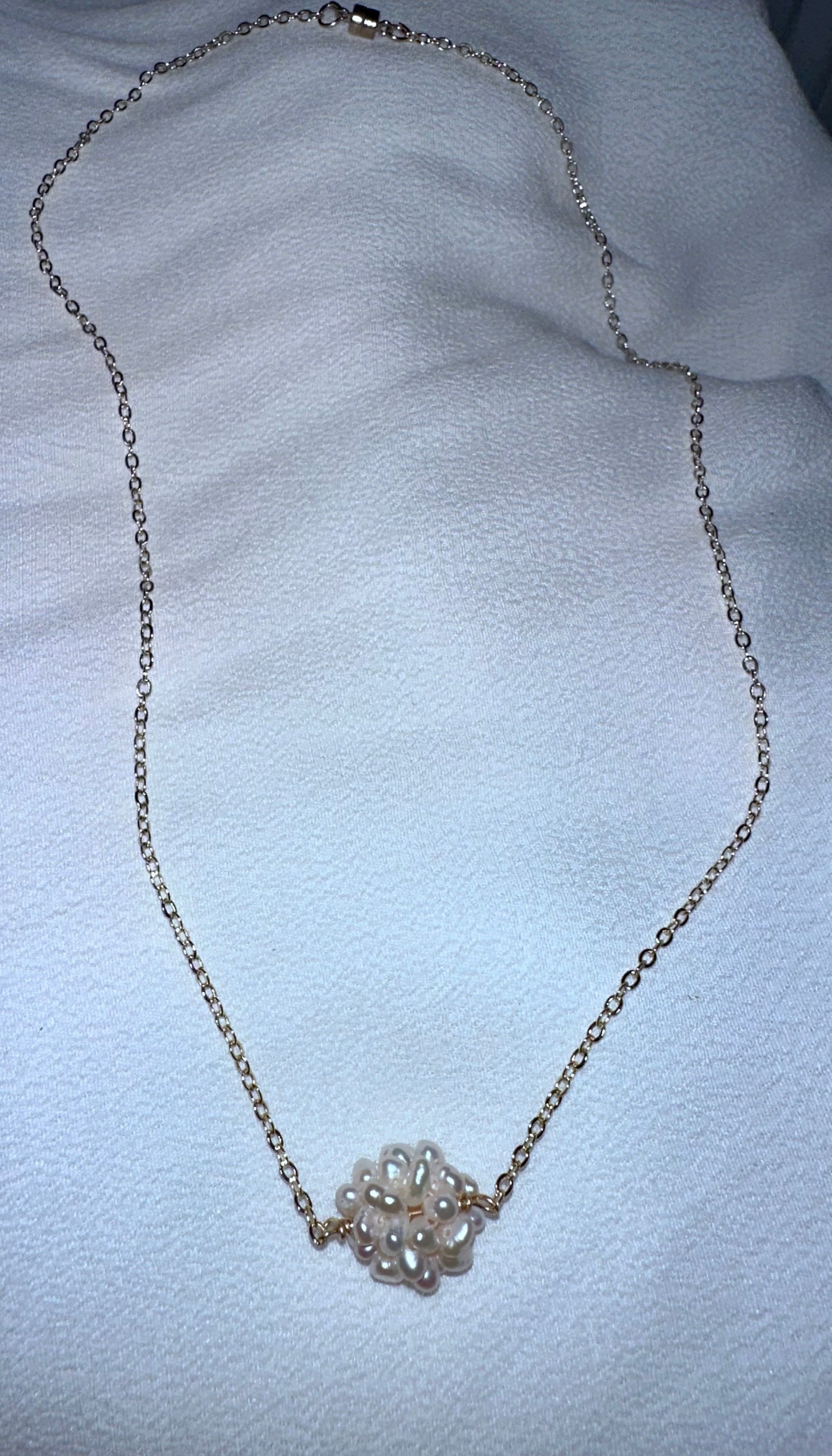 Pearl Cluster 14k GF Necklace