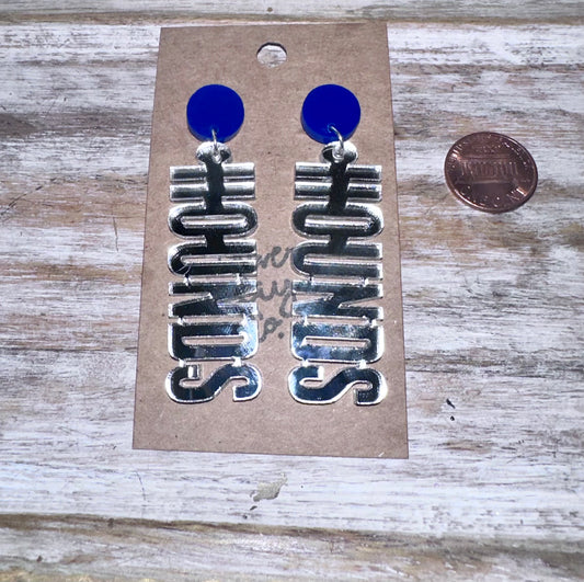 Hounds Silver Mirror Acrylic Earrings