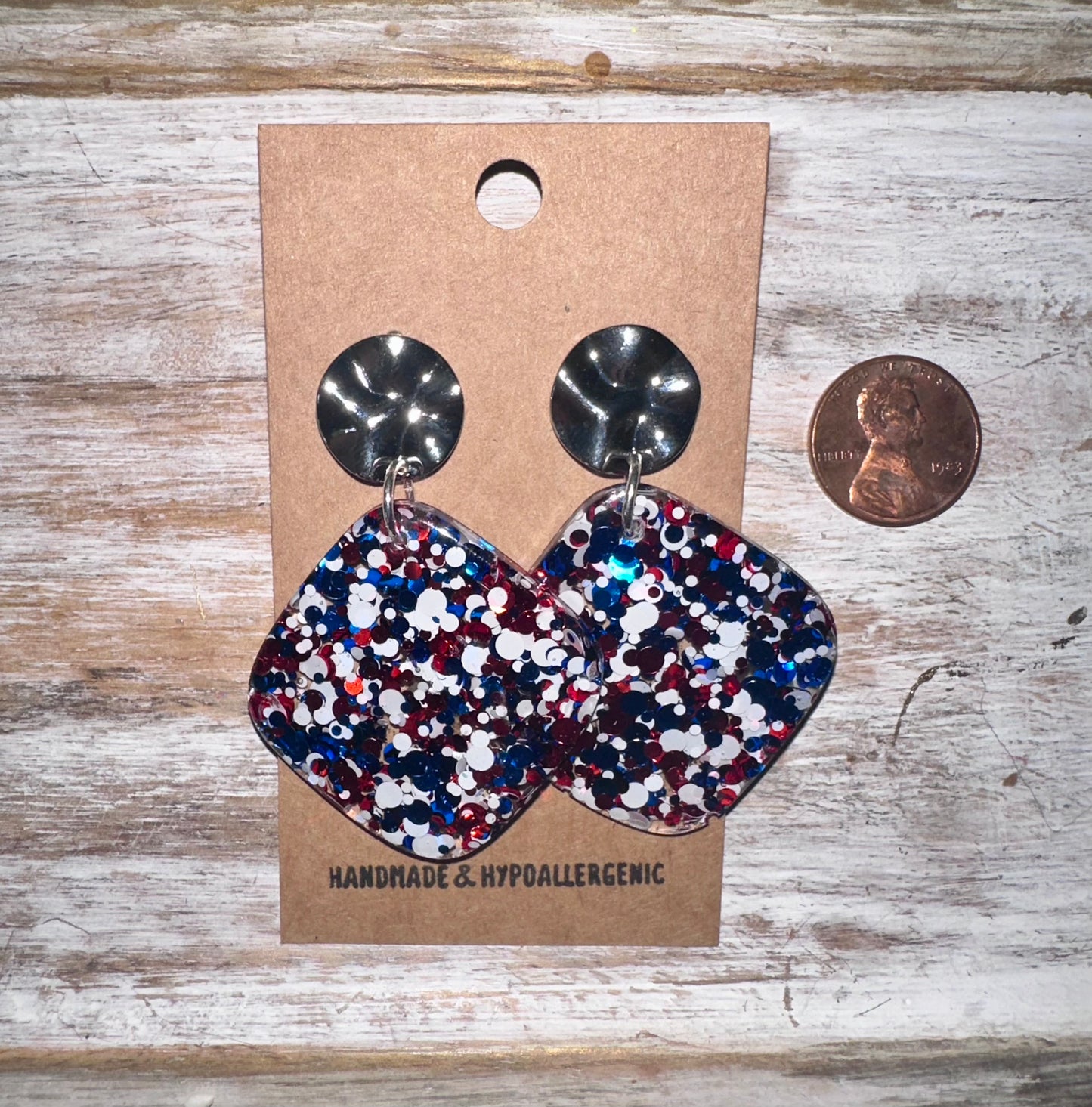 Patriotic glitter earrings