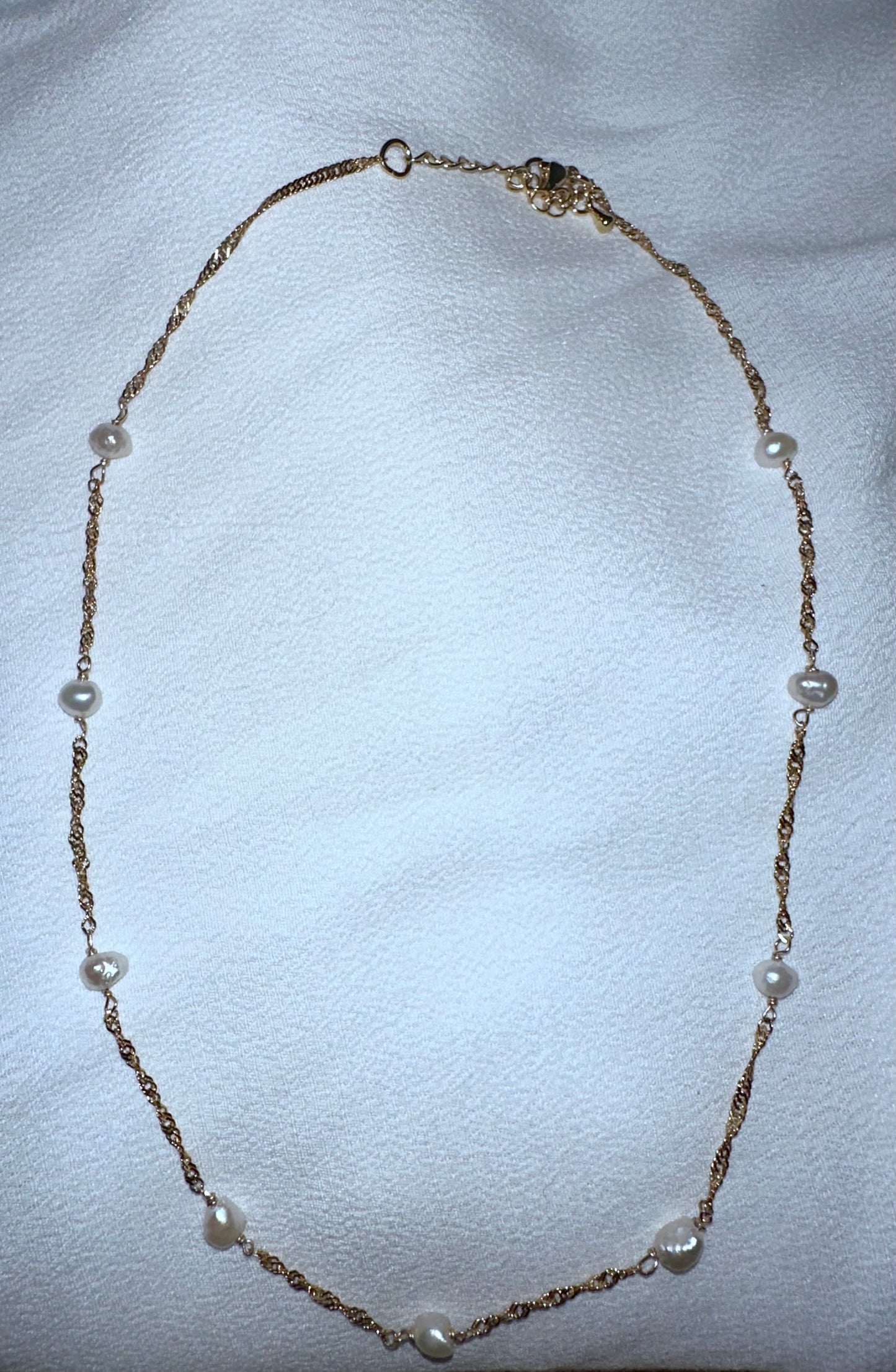 14k GF Twisted Pearl Necklace