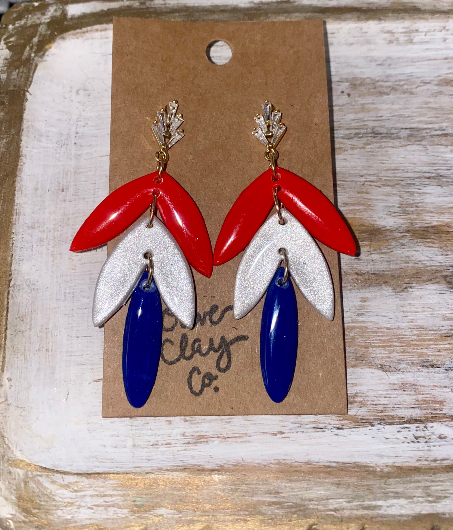 Patriotic Clay Earrings