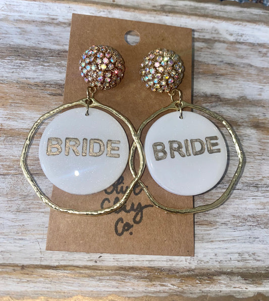 Bride Iridescent Rhinestone Hoops