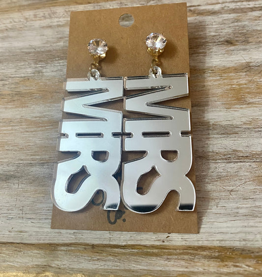 Mirror MRS acrylic earrings