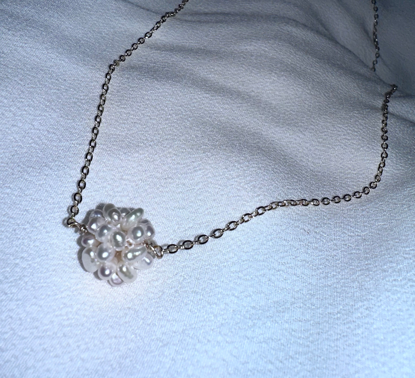 Pearl Cluster 14k GF Necklace