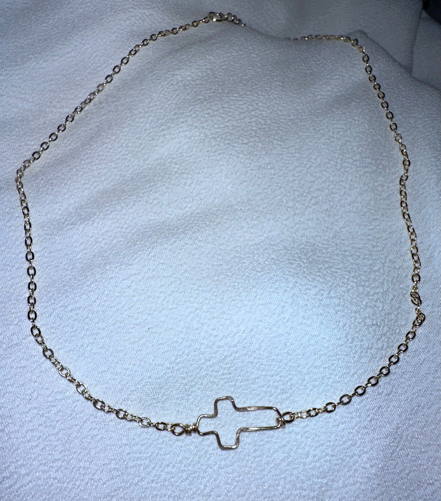 14k GF Dainty Cross Necklace