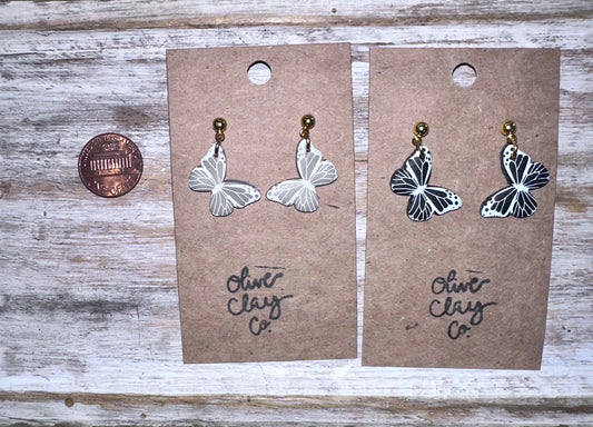 Small Butterfly Clay Earrings