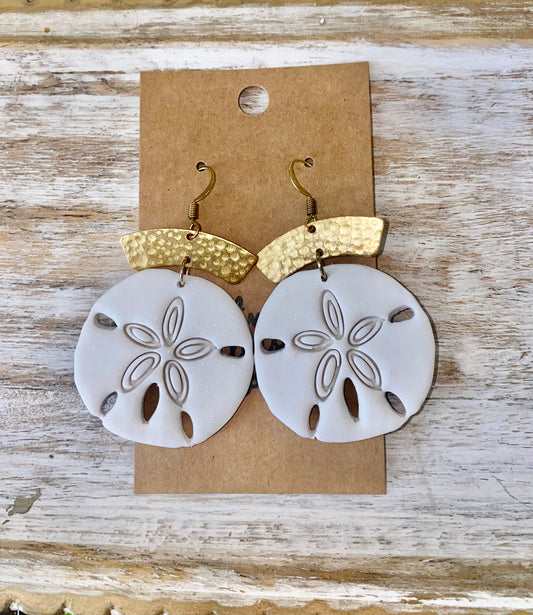 Sand Dollar Clay Earrings